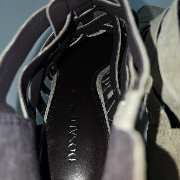 NEW Donald Pliner Pixee Sandal Womens 9.5 Pewter Metallic Leather Cutout Heel - Picture 10 of 15